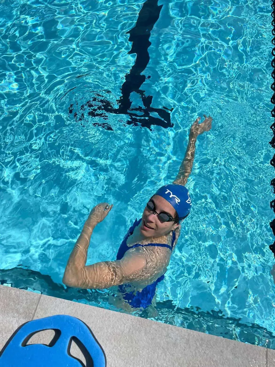 Odéssa à l'entraînement de natation